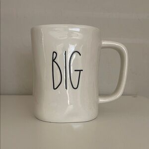 Rae Dunn Cream Mug with Black 'BIG' Text